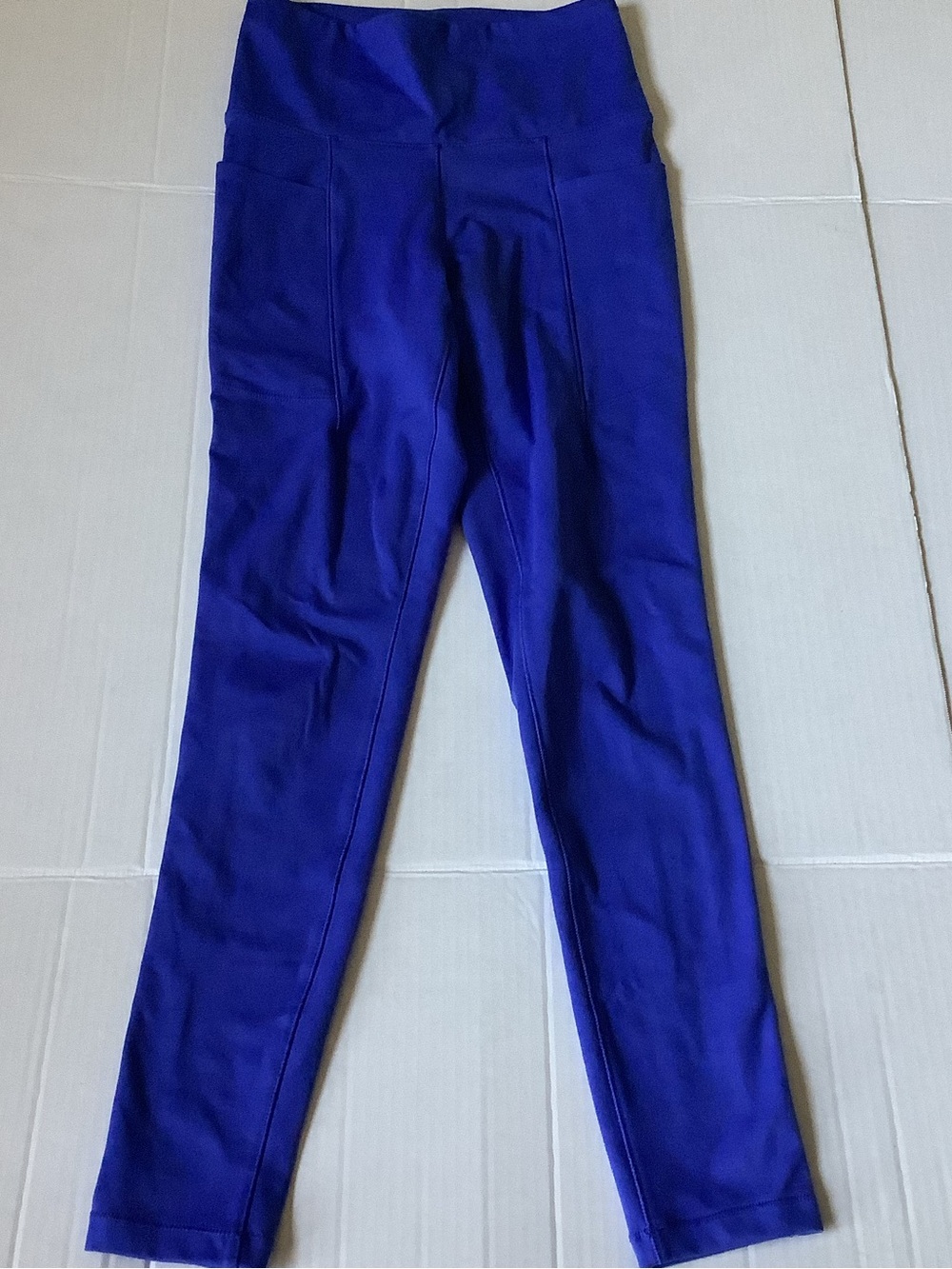 Danskin High Rise Lightweight 7/8 Leggings Dazzling Blue Pockets XS